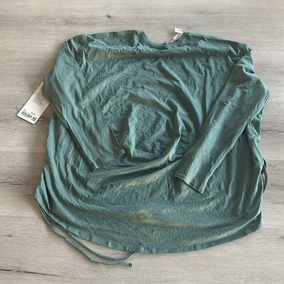 Lululemon Pima Cotton Side-Cinch Long Sleeve Tidewater Teal 10 NWT - Picture 9 of 9